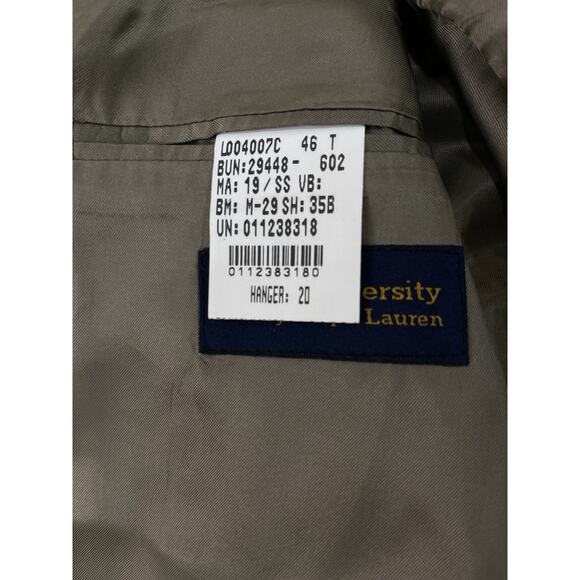 VTG Polo University Club Men Ralph Lauren Silk Wool Blazer Sport Coat 46 T - Picture 4 of 7